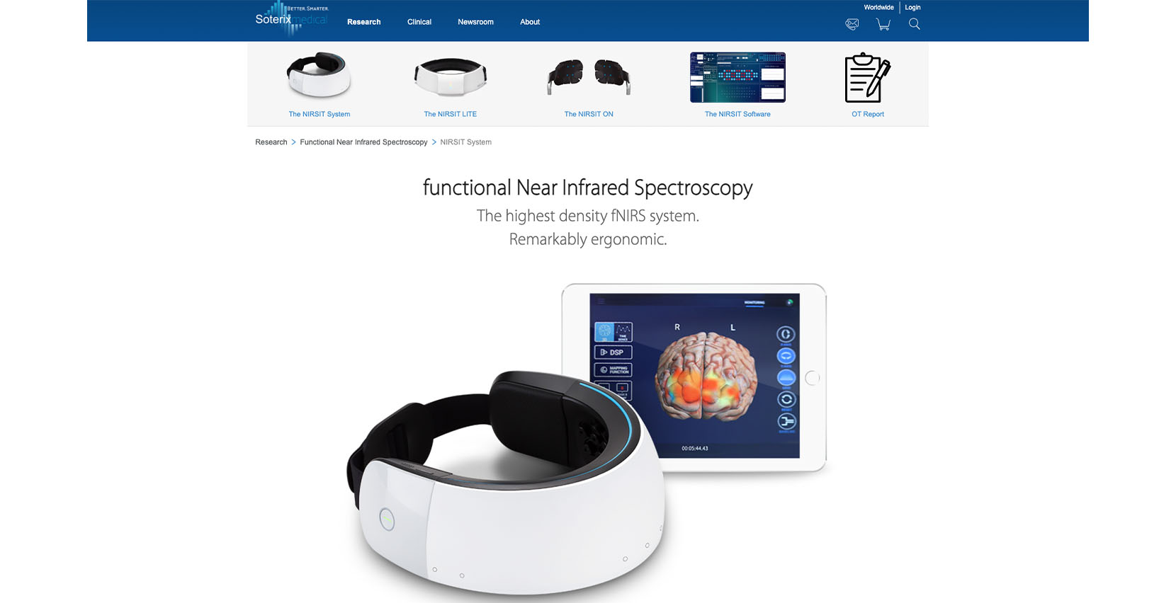 functional Near Infrared Spectroscopy, Quelle: https://soterixmedical.com/research/nirsit