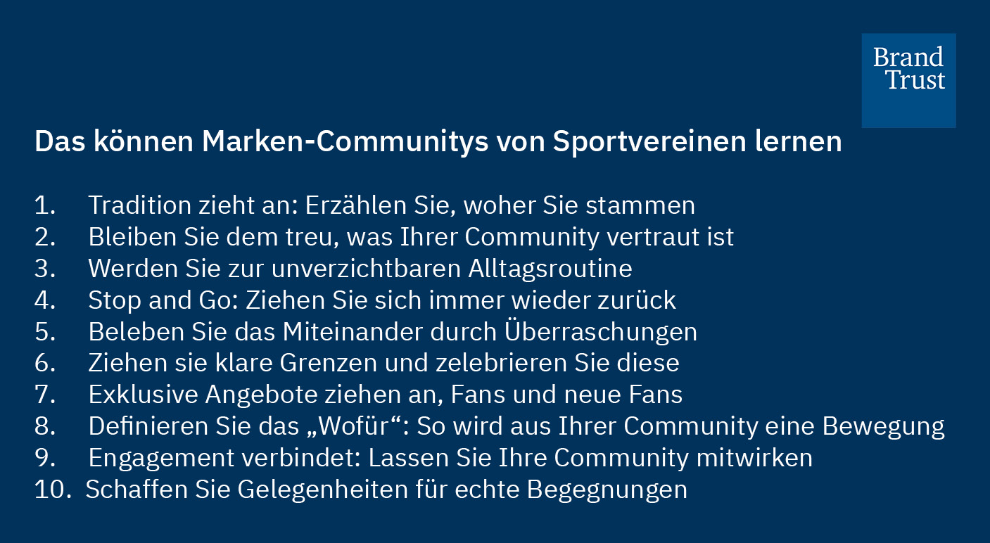 Das können Marken-Communitys von Sportvereinen lernen Das können Marken-Communitys von Sportvereinen lernen